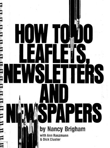 Cover for How to do leaflets, newsletters, and newspapers