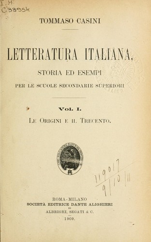 Cover for Letteratura italiana
