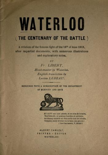 Cover for Waterloo (the centenary of the battle)