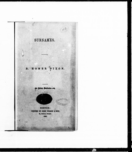 Cover for Surnames
