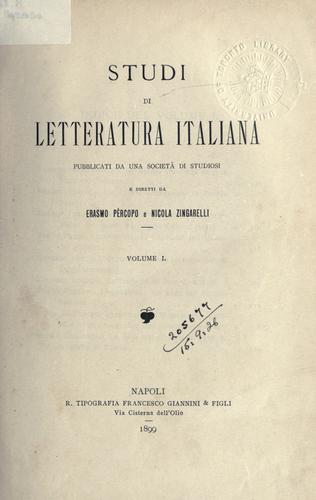 Cover for Studi di letteratura italiana