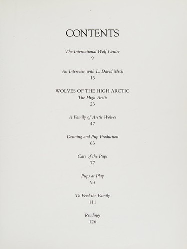 Cover for Wolves of the high Arctic