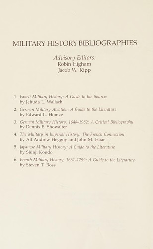 Cover for French military history, 1661-1799