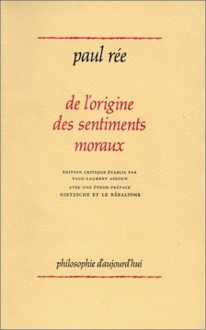 Cover for De l'origine des sentiments moraux