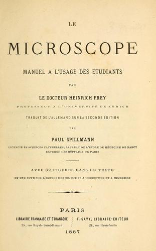 Cover for Le microscope manuel a l'usage des étudiants