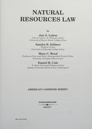 Cover for Natural Resources Law