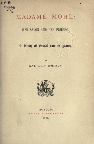 Cover for Madame Mohl, her salon and her friends