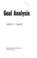Cover for Goal Analysis.