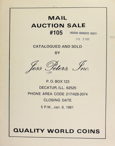 Cover for Mail auction sale #105