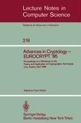 Cover for Advances in Cryptology - EUROCRYPT '85