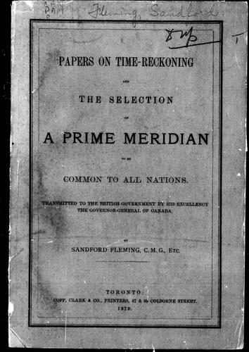 Cover for Papers on time-reckoning and the selection of a prime meridian to be common to all nations