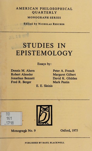 Cover for Studies in epistemology