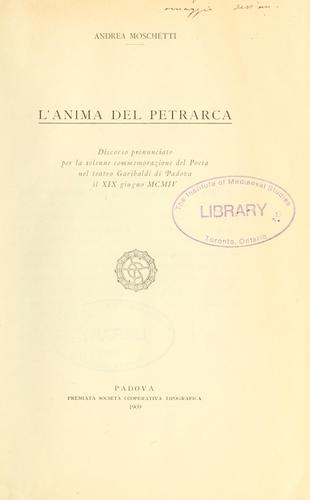 Cover for L'anima del Petrarca