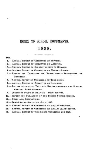 Cover for School Documents [of The] Boston Public Schools