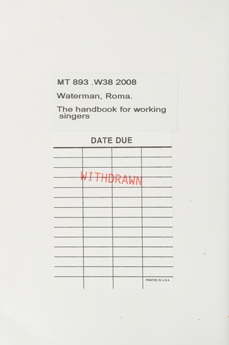 Cover for The handbook for working singers