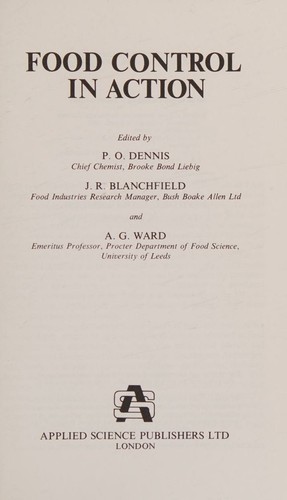 Cover for Food control in action