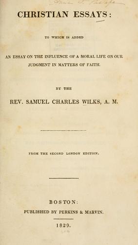 Cover for Christian essays