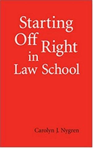 Cover for Starting off right in law school