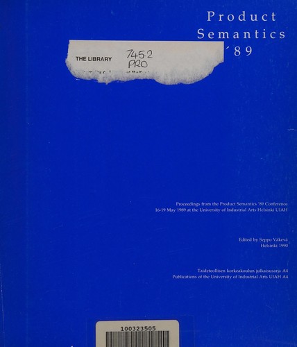Cover for Product Semantics '89