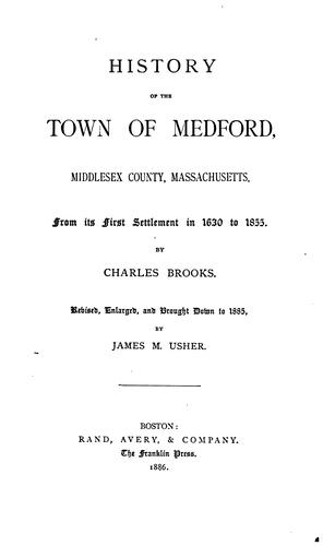 Cover for History of the town of Medford, Middlesex County, Massachusetts