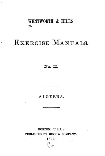 Cover for Wentworth & Hill's Exercise Manuals ...
