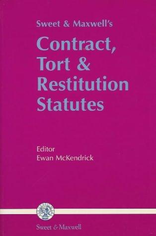 Cover for Sweet and Maxwell's Contract, Tort and Restitution Statutes