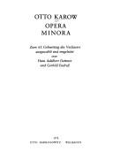 Cover for Opera minora