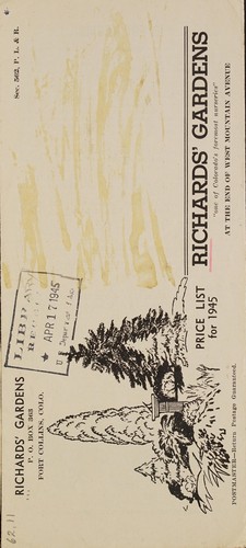 Cover for Price list for 1945