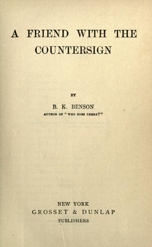 Cover for A friend with the countersign