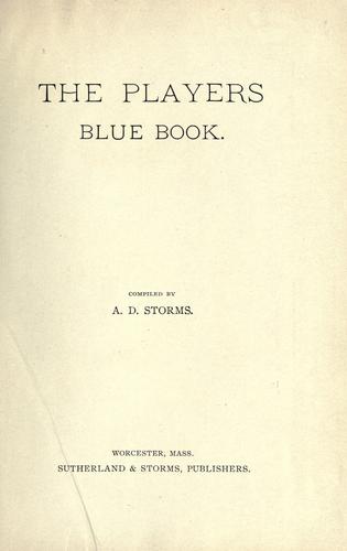 Cover for The players blue book.