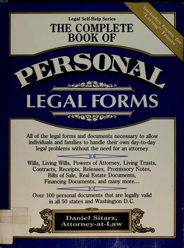 Cover for The complete book of personal legal forms