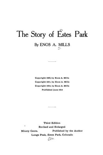 Cover for The story of Estes Park