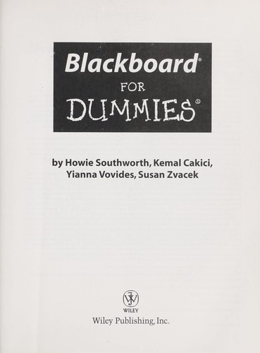 Cover for Blackboard for dummies