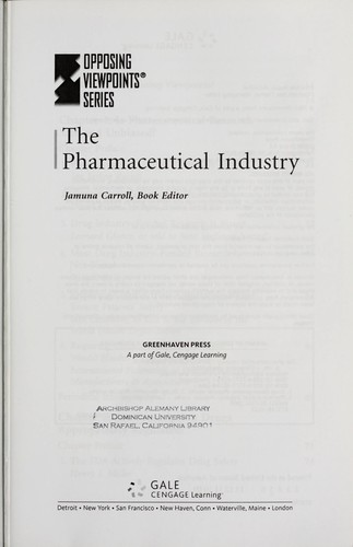 Cover for The pharmaceutical industry
