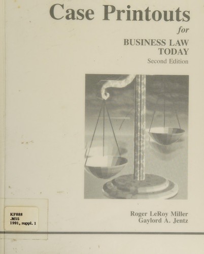 Cover for Case printouts for Business law today, 2nd ed