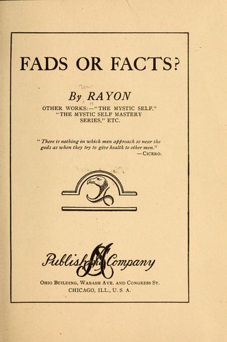 Cover for Fads or facts?