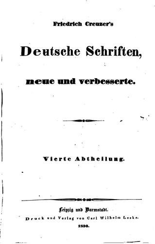 Cover for Deutsche Schriften, neue und Verb