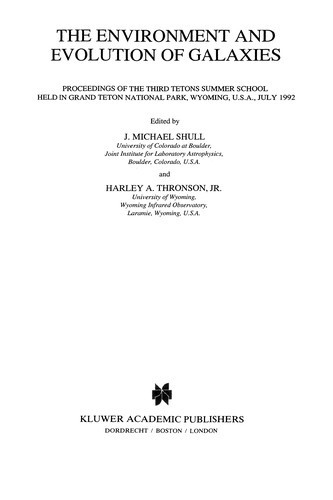 Cover for The Environment and Evolution of Galaxies