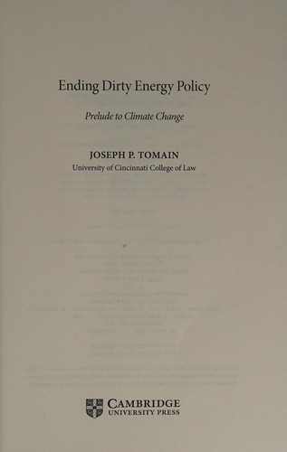 Cover for Ending dirty energy policy