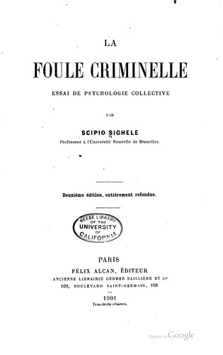 Cover for La foule criminelle