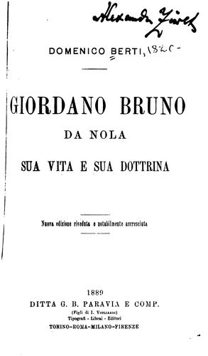 Cover for Giordano Bruno da Nola