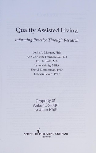 Cover for Quality assisted living