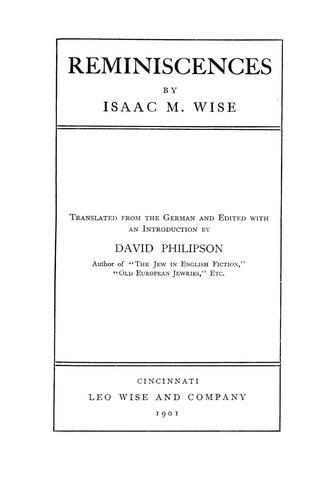 Cover for Reminiscences