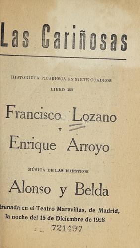 Cover for Las cariñosas