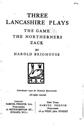Cover for Three Lancashire plays