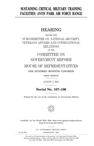 Cover for Sustaining critical military training facilities