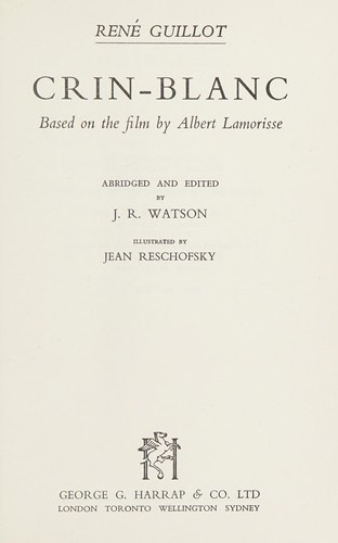 Cover for Crin-blanc.