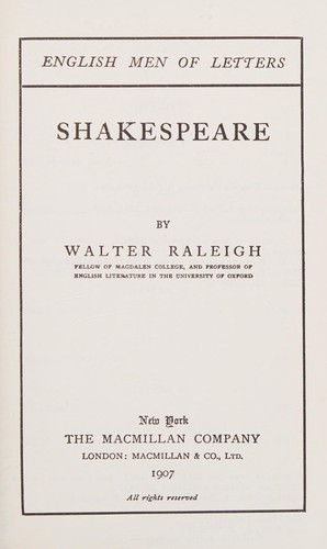 Cover for Shakespeare.