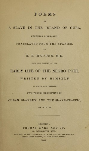 Cover for Poems by a slave in the island of Cuba, recently liberated