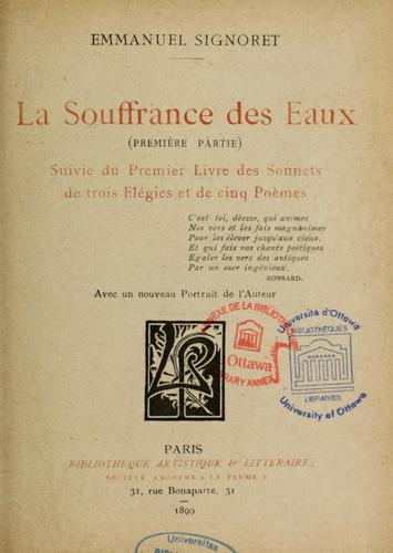 Cover for La souffrance des eaux (première partie)